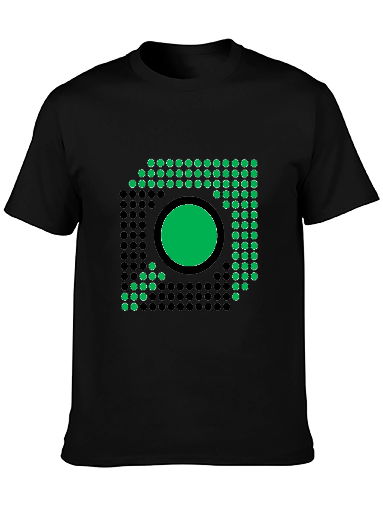 Modern Geometric Graphic Tee - Black