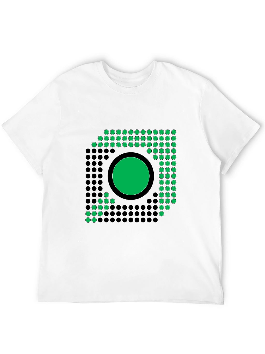 Modern Geometric Graphic Tee - Black