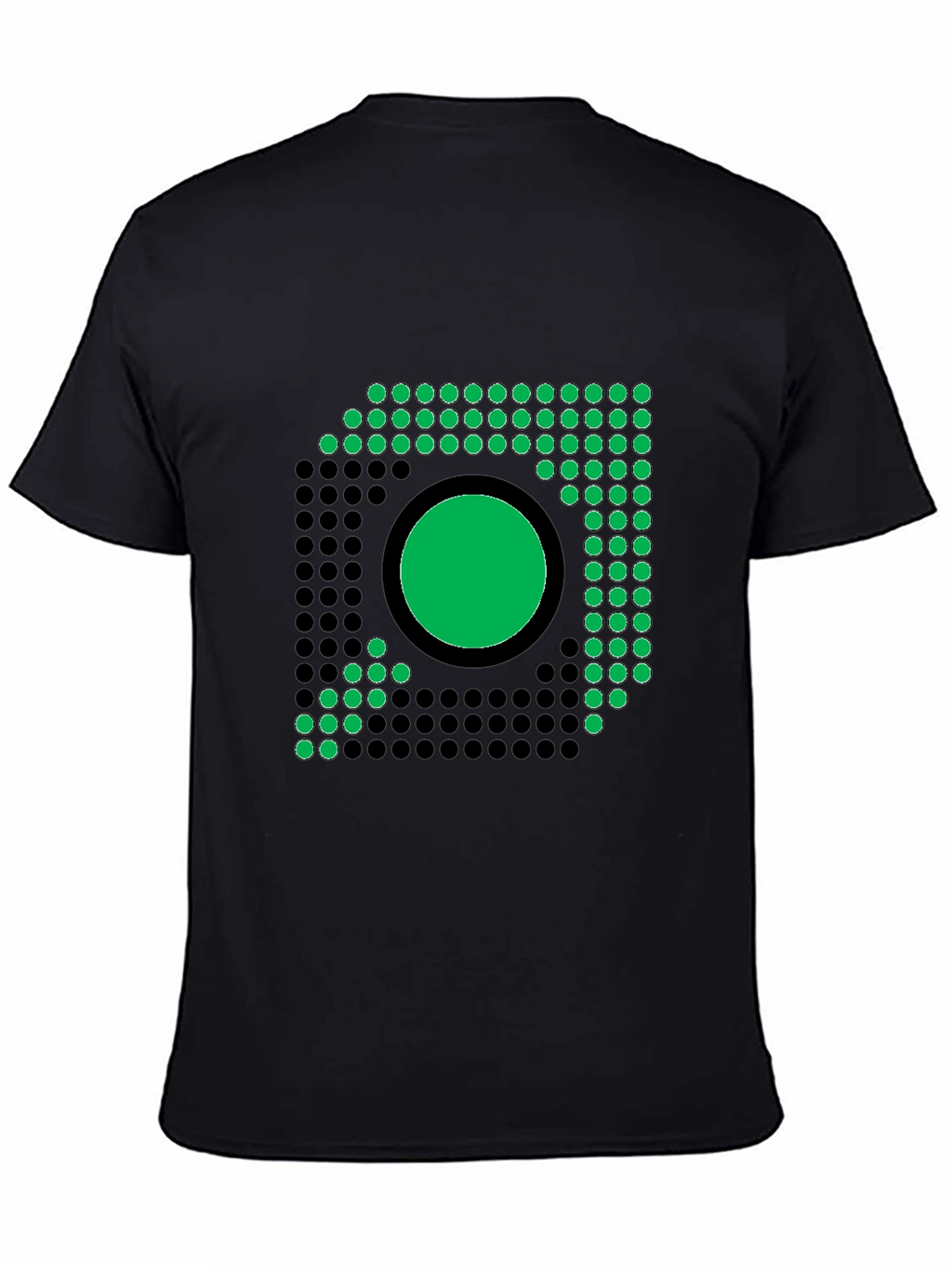 Modern Geometric Graphic Tee - Black