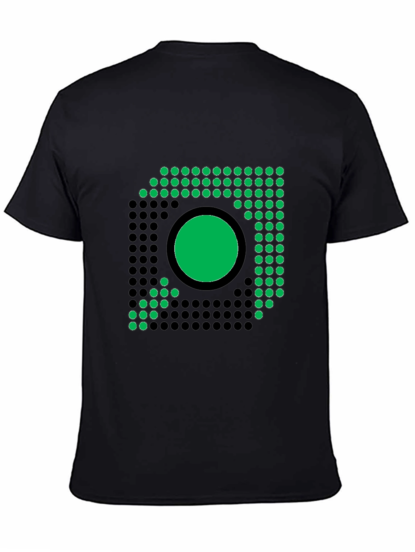 Modern Geometric Graphic Tee - Black