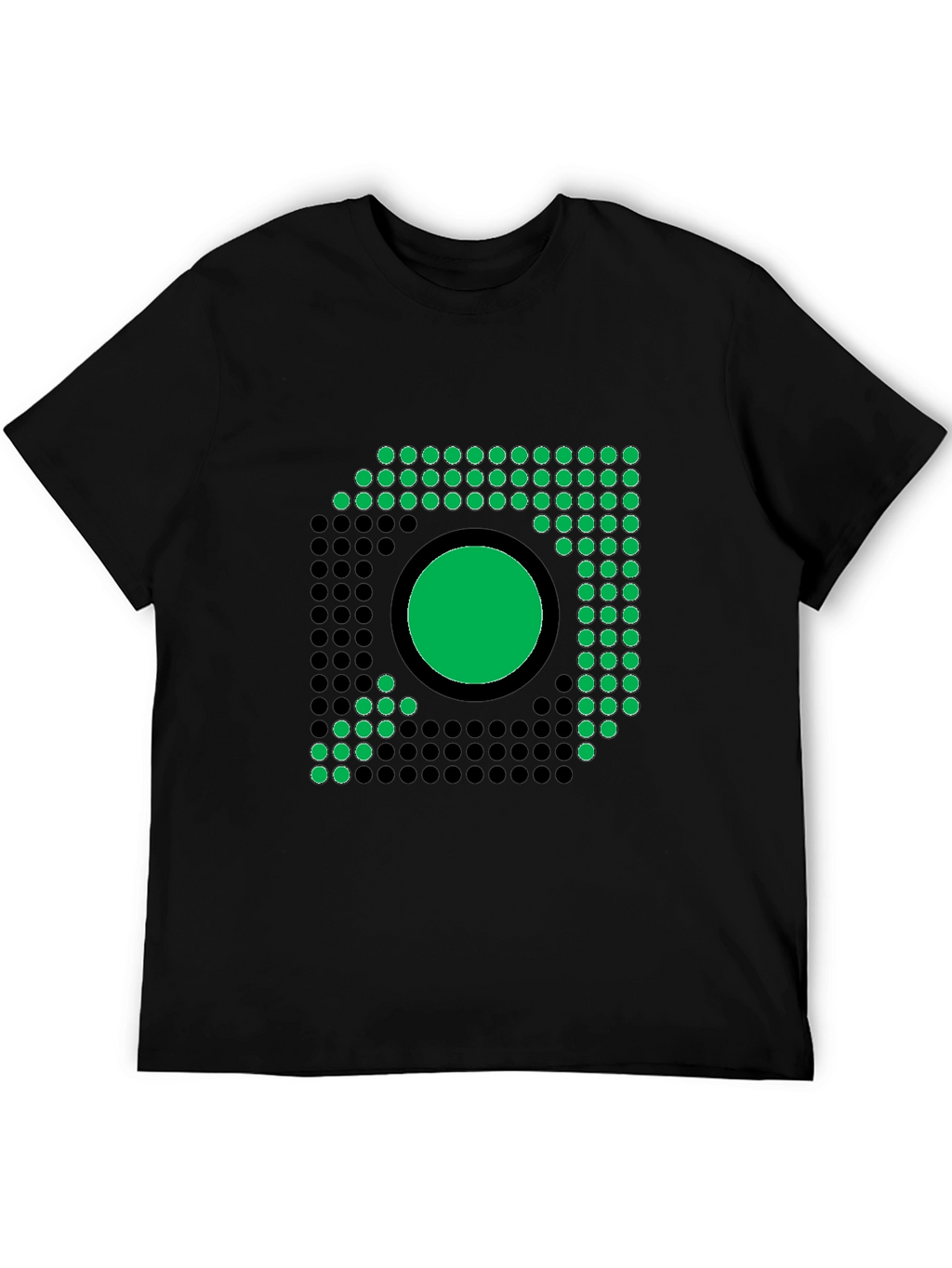 Modern Geometric Graphic Tee - Black