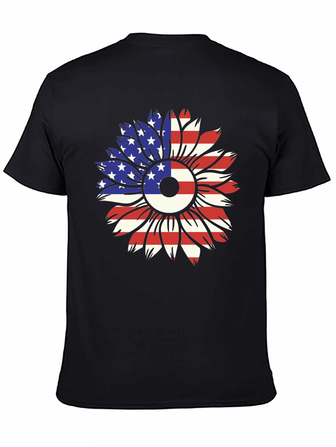 USA Flag Sunflower Graphic Tee