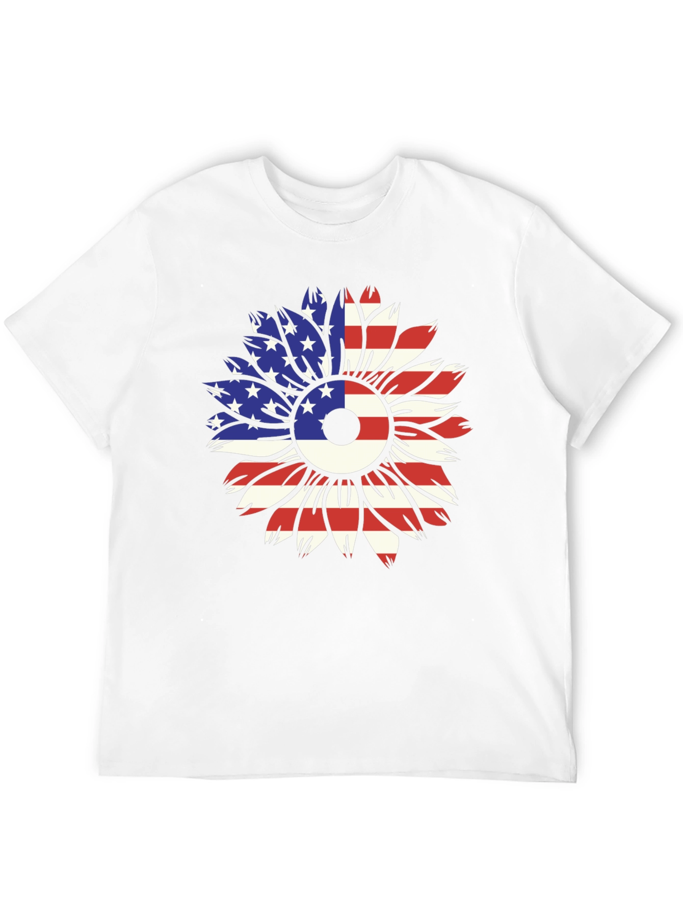 USA Flag Sunflower Graphic Tee