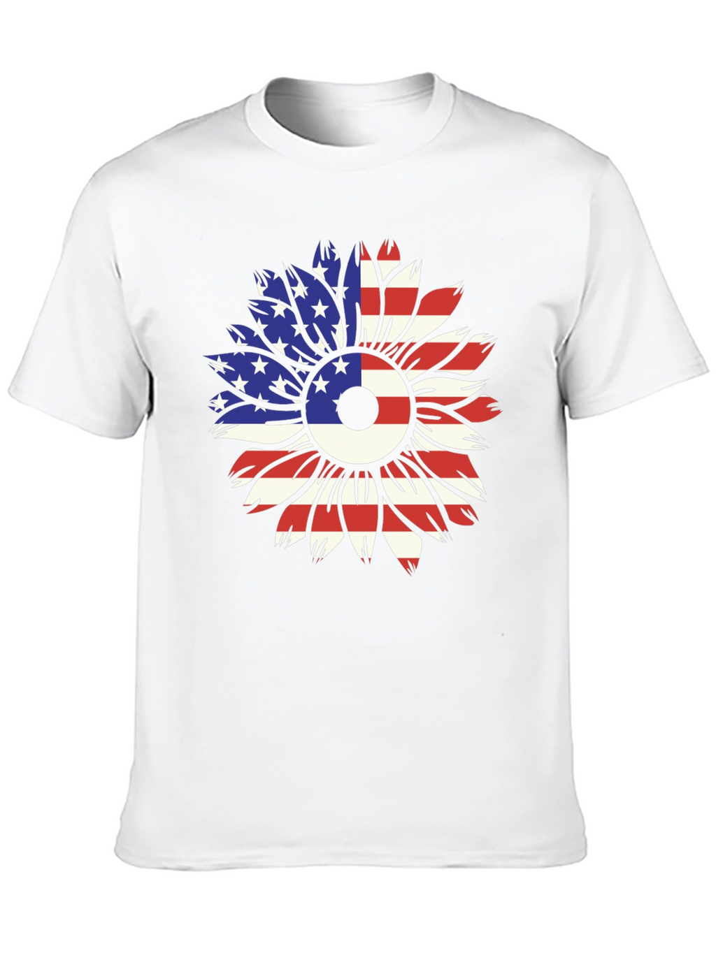 USA Flag Sunflower Graphic Tee
