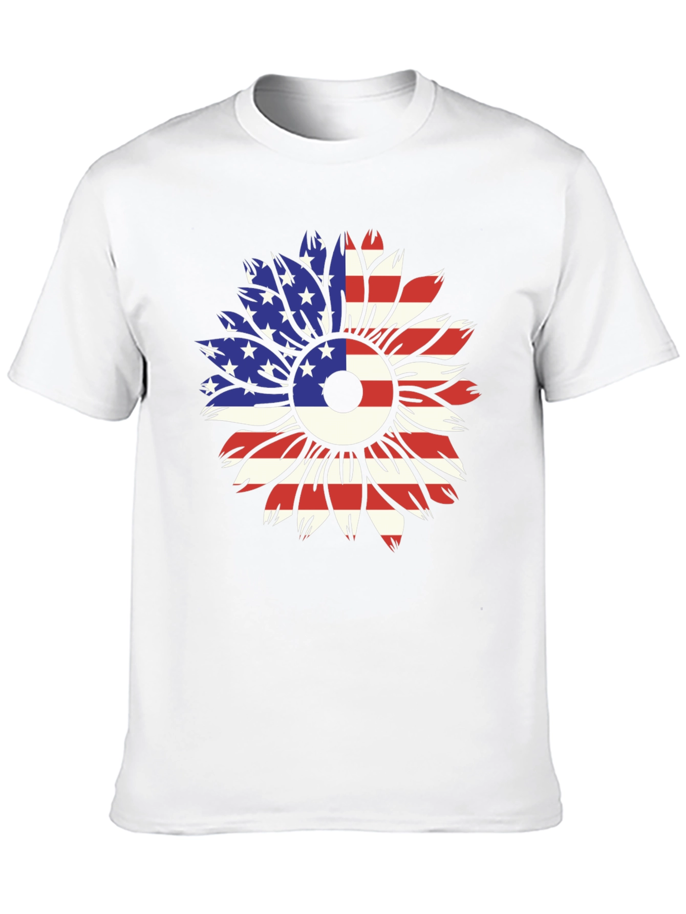 USA Flag Sunflower Graphic Tee