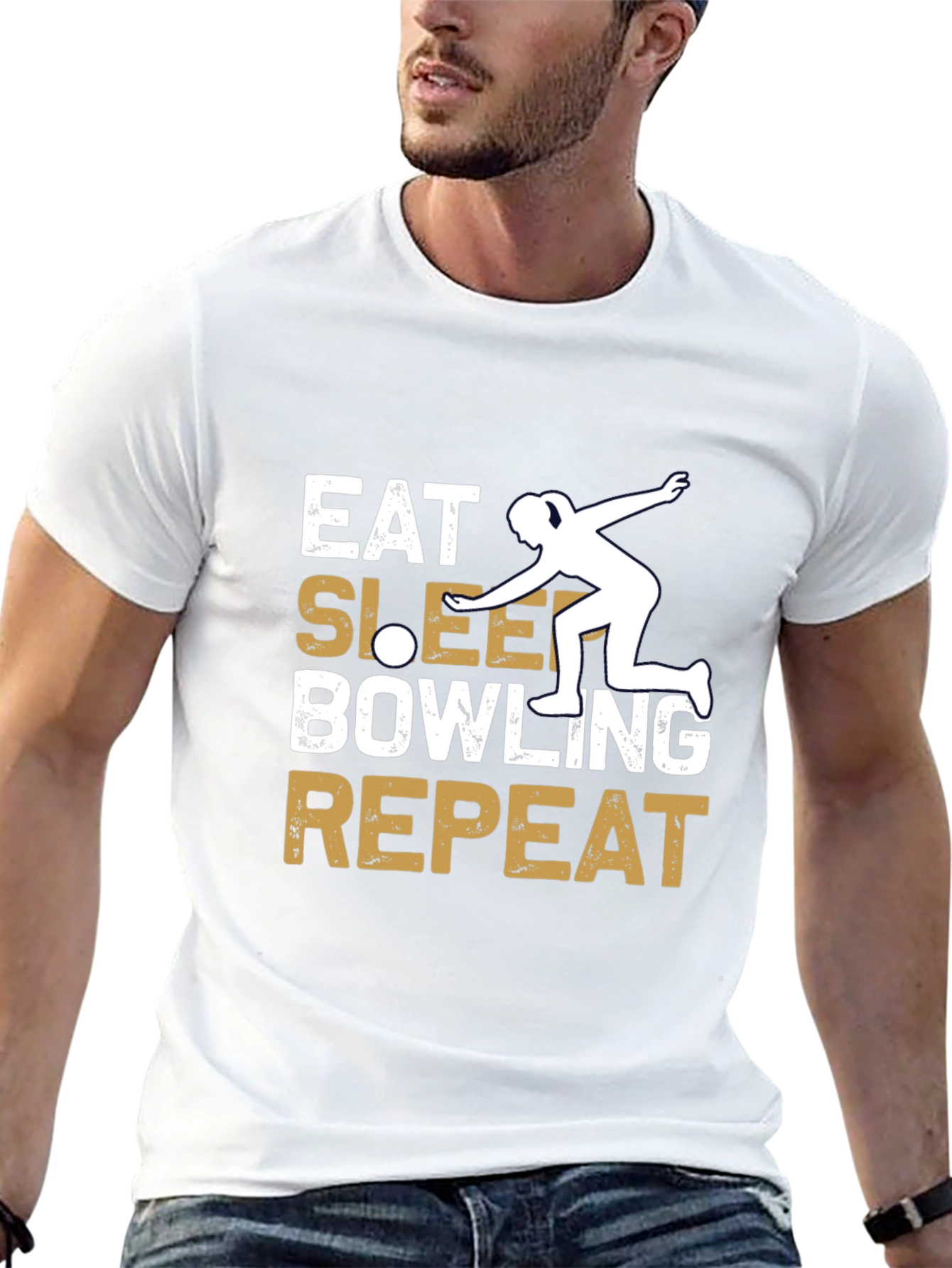 Eat Sleep Bowling Repeat Graphic Tee