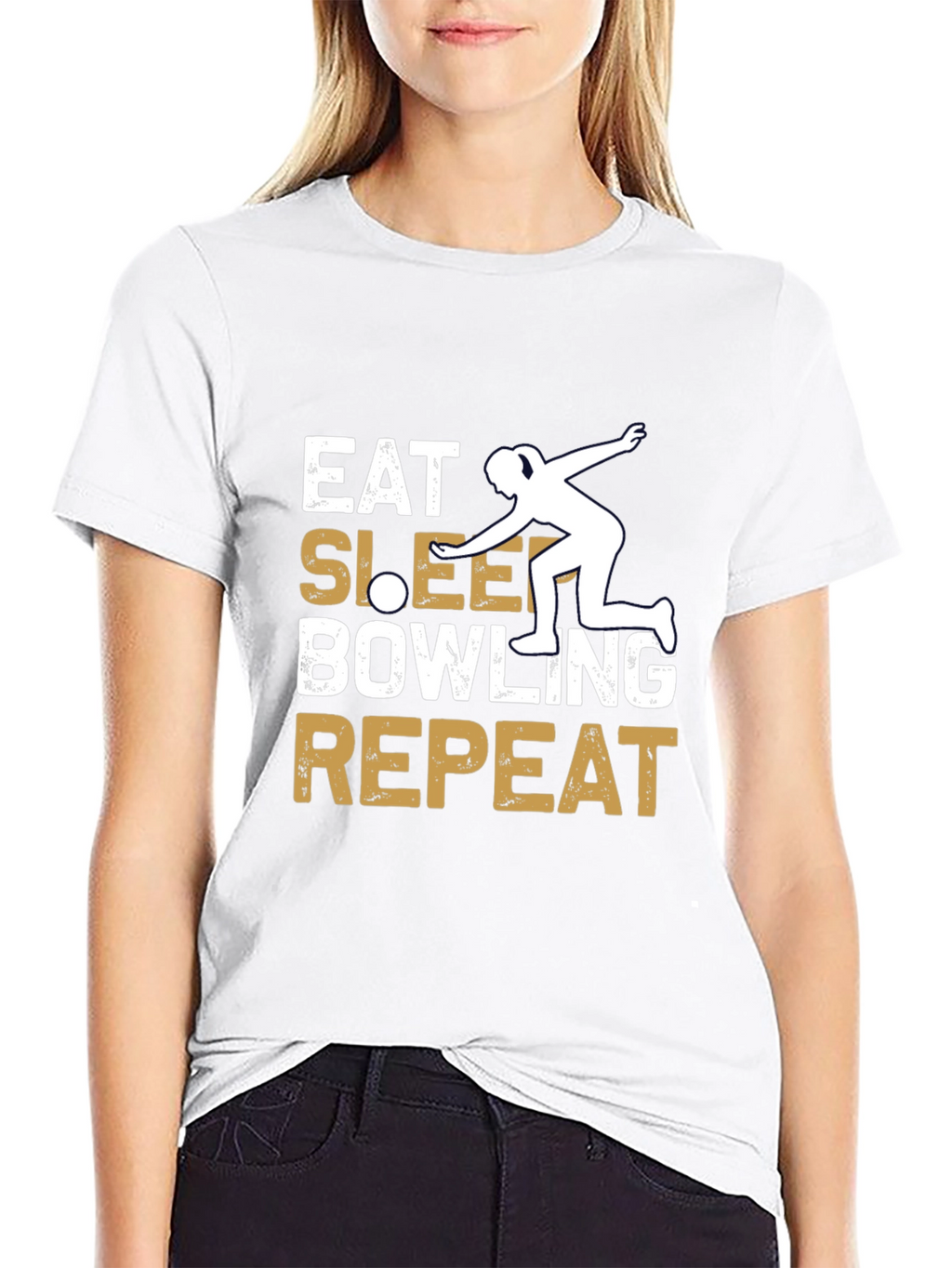 Eat Sleep Bowling Repeat Graphic Tee