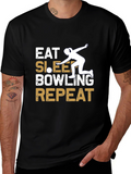 Eat Sleep Bowling Repeat Graphic Tee