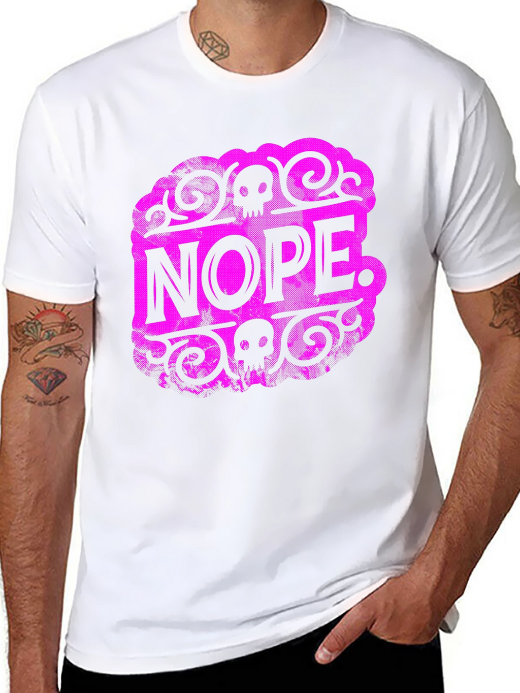 Nope Skull Graphic T-Shirt - Black