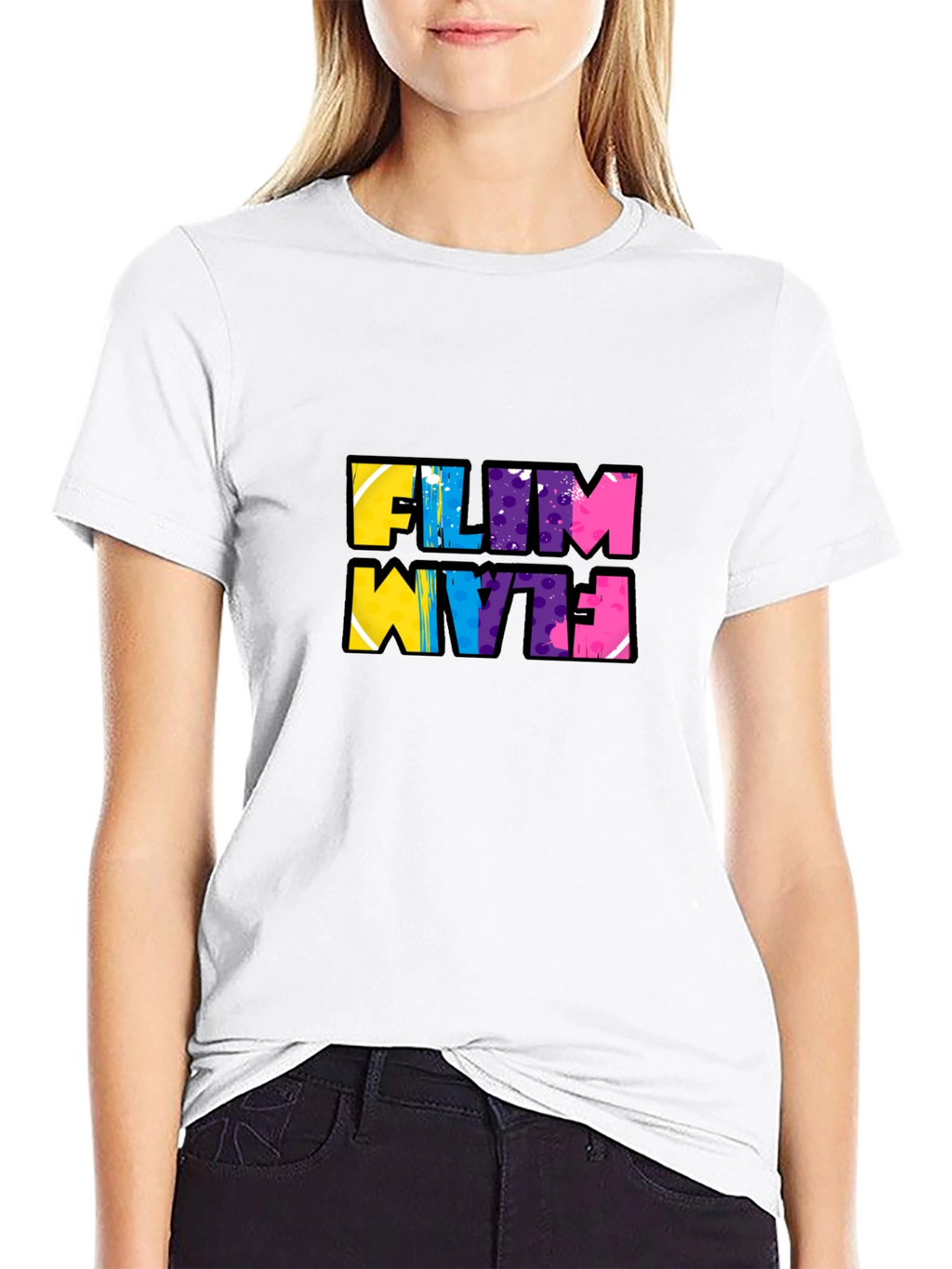 Funky Flim Flam Graphic Tee - Black Cotton T-Shirt