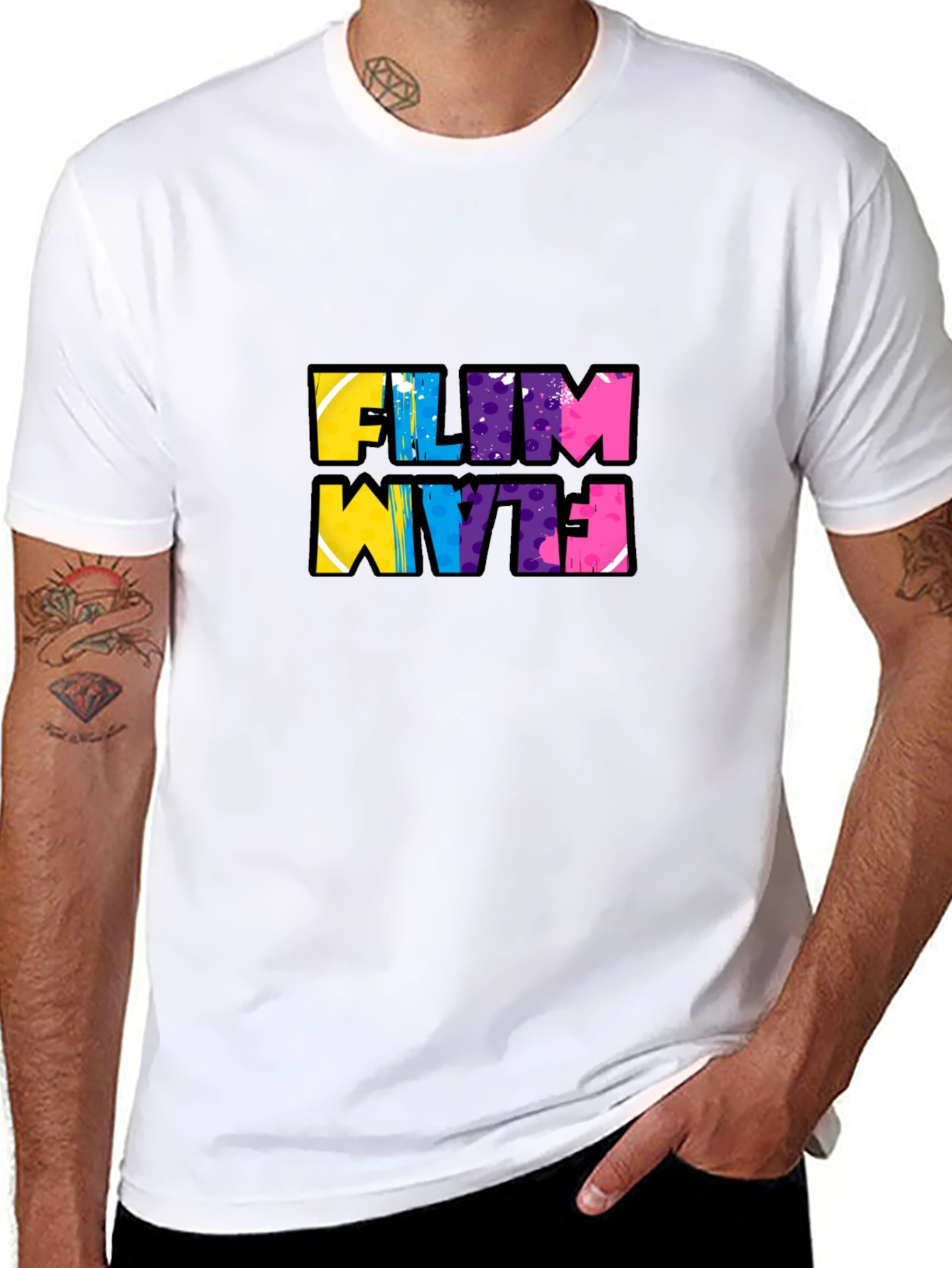 Funky Flim Flam Graphic Tee - Black Cotton T-Shirt