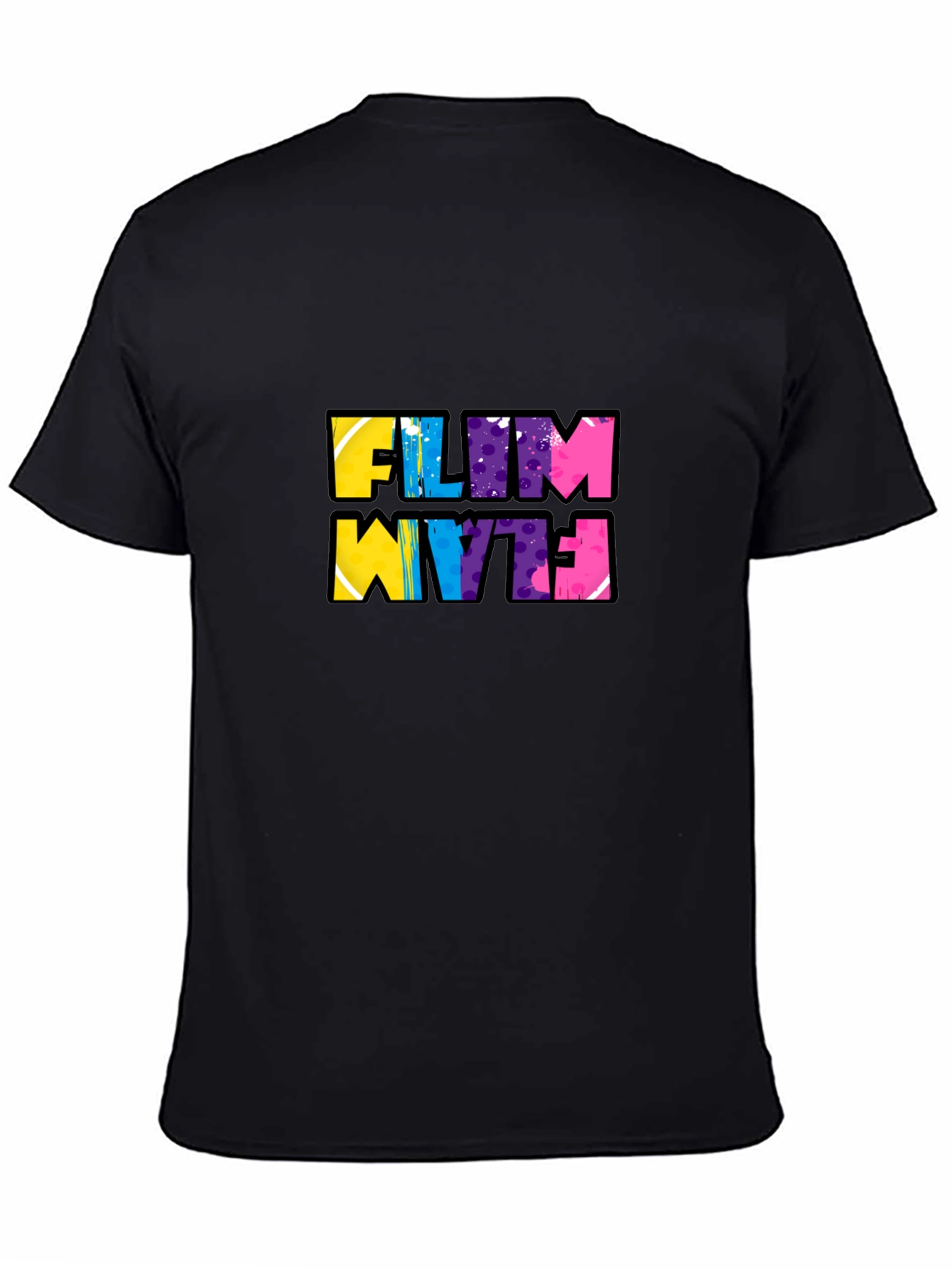 Funky Flim Flam Graphic Tee - Black Cotton T-Shirt