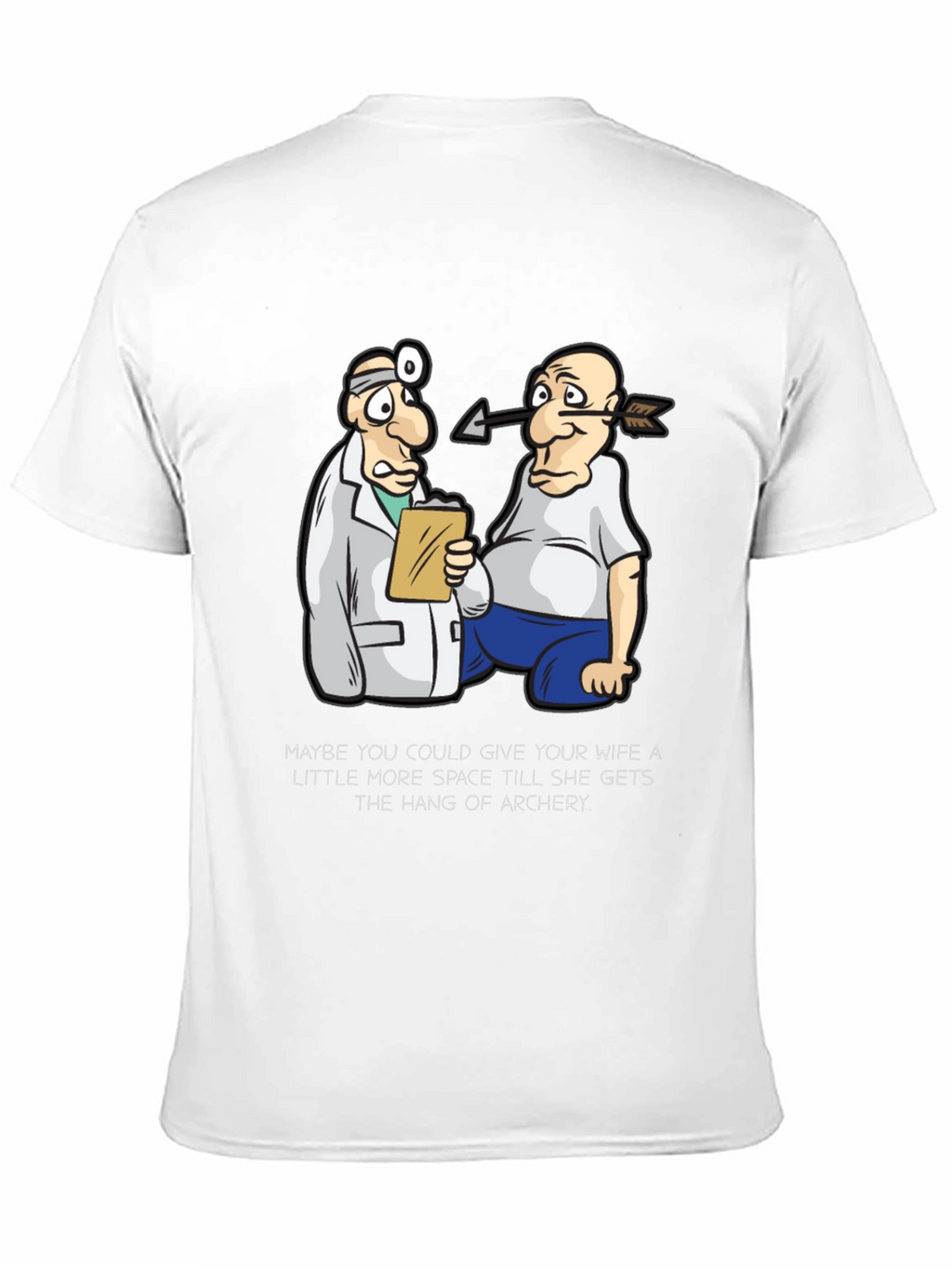 Archery Humor T-Shirt - Arrow Injury Cartoon