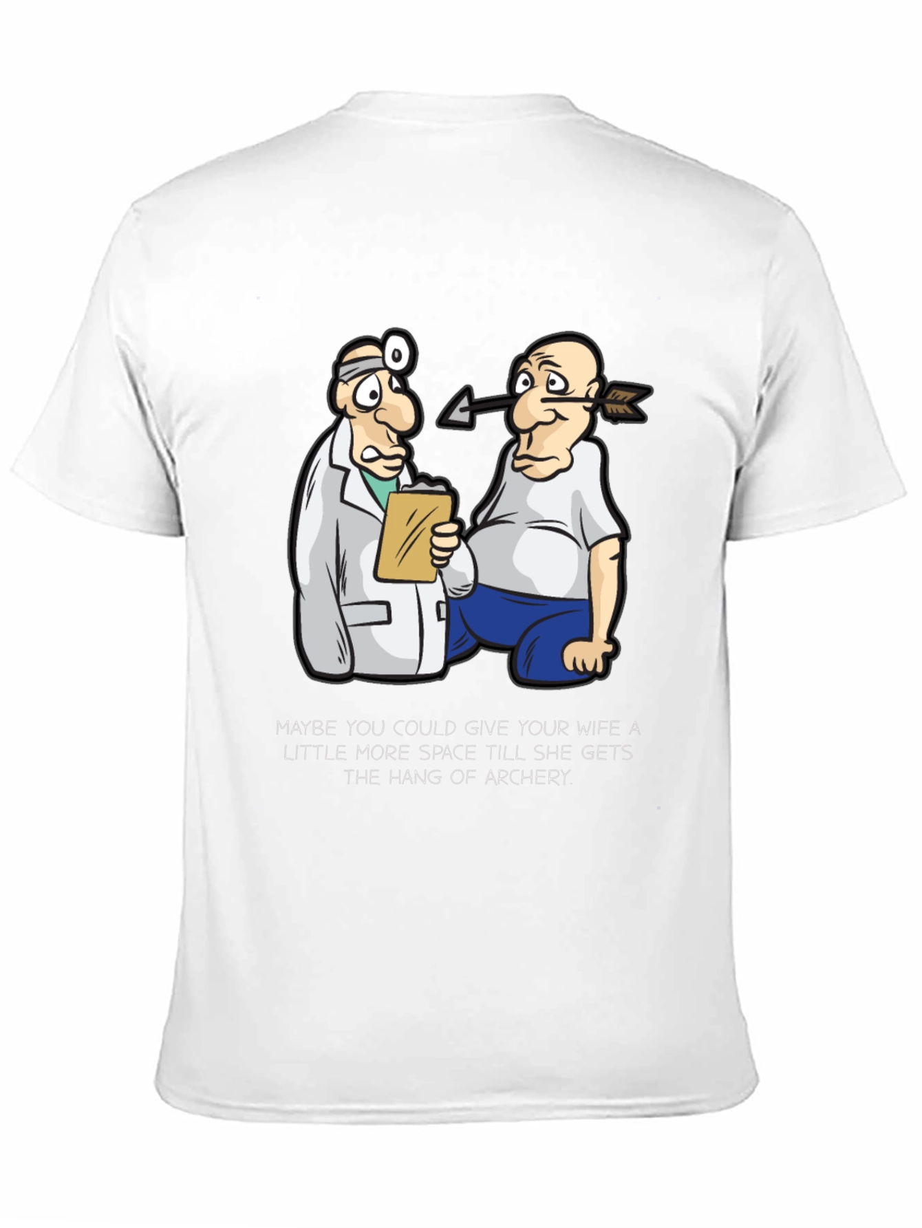 Archery Humor T-Shirt - Arrow Injury Cartoon