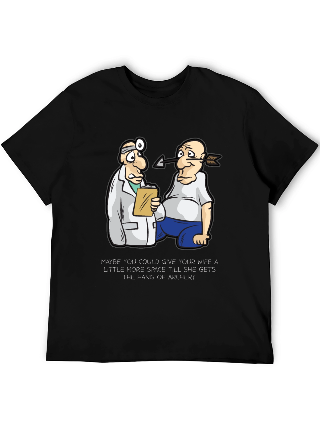 Archery Humor T-Shirt - Arrow Injury Cartoon