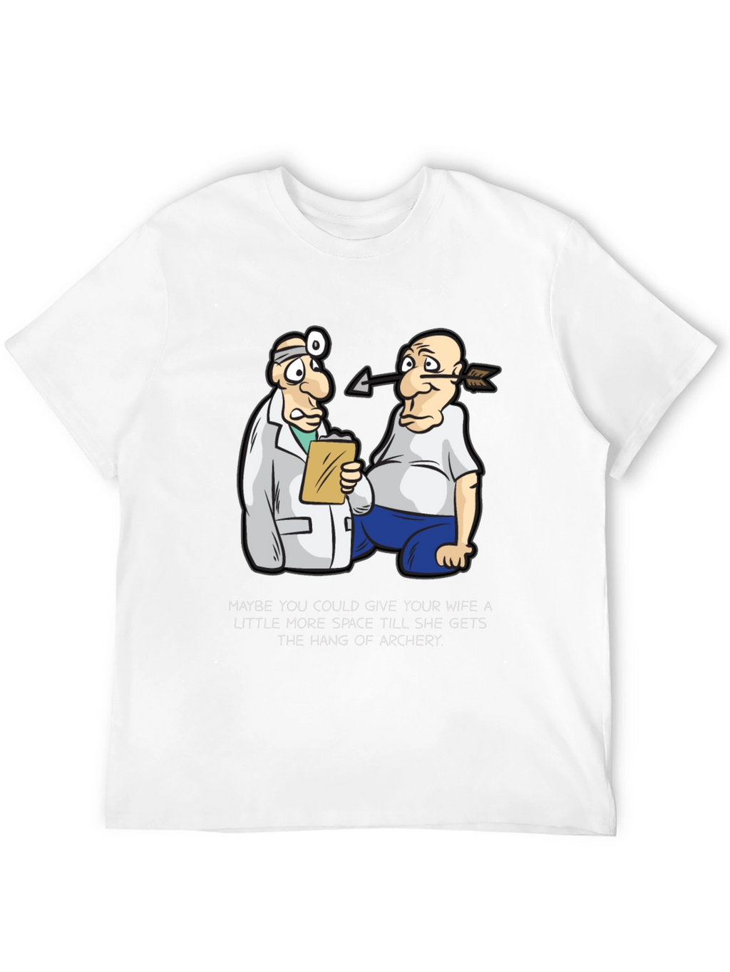 Archery Humor T-Shirt - Arrow Injury Cartoon