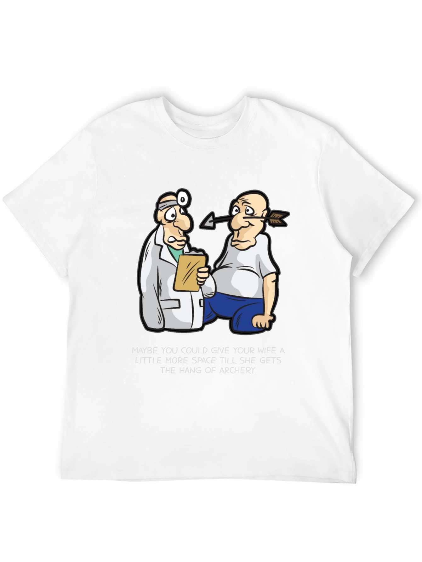 Archery Humor T-Shirt - Arrow Injury Cartoon