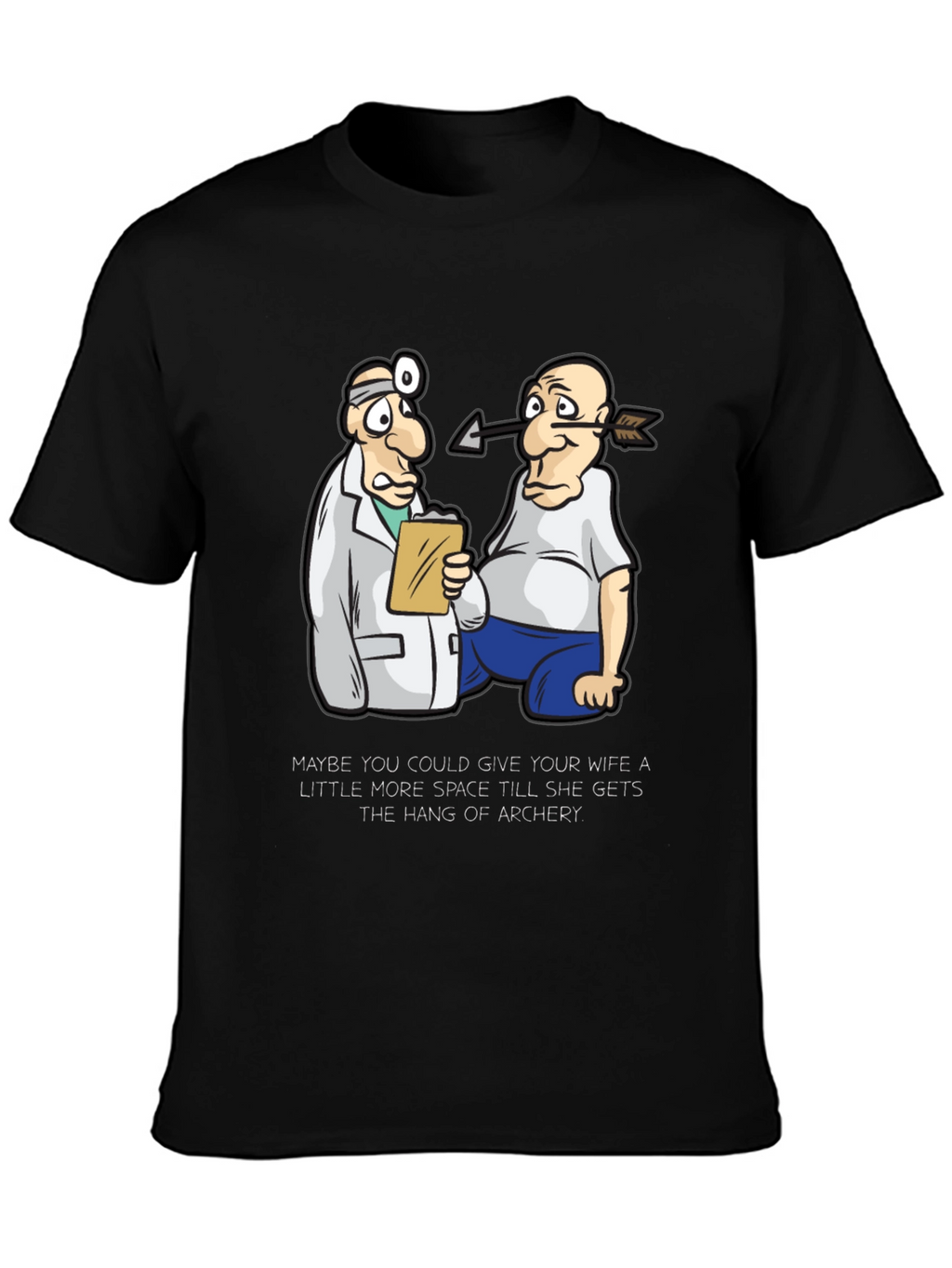 Archery Humor T-Shirt - Arrow Injury Cartoon