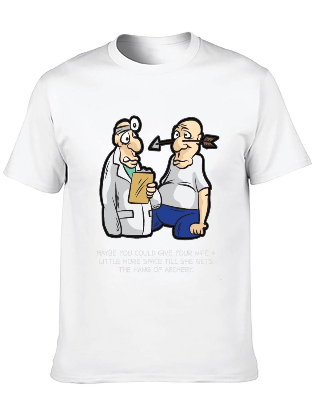 Archery Humor T-Shirt - Arrow Injury Cartoon