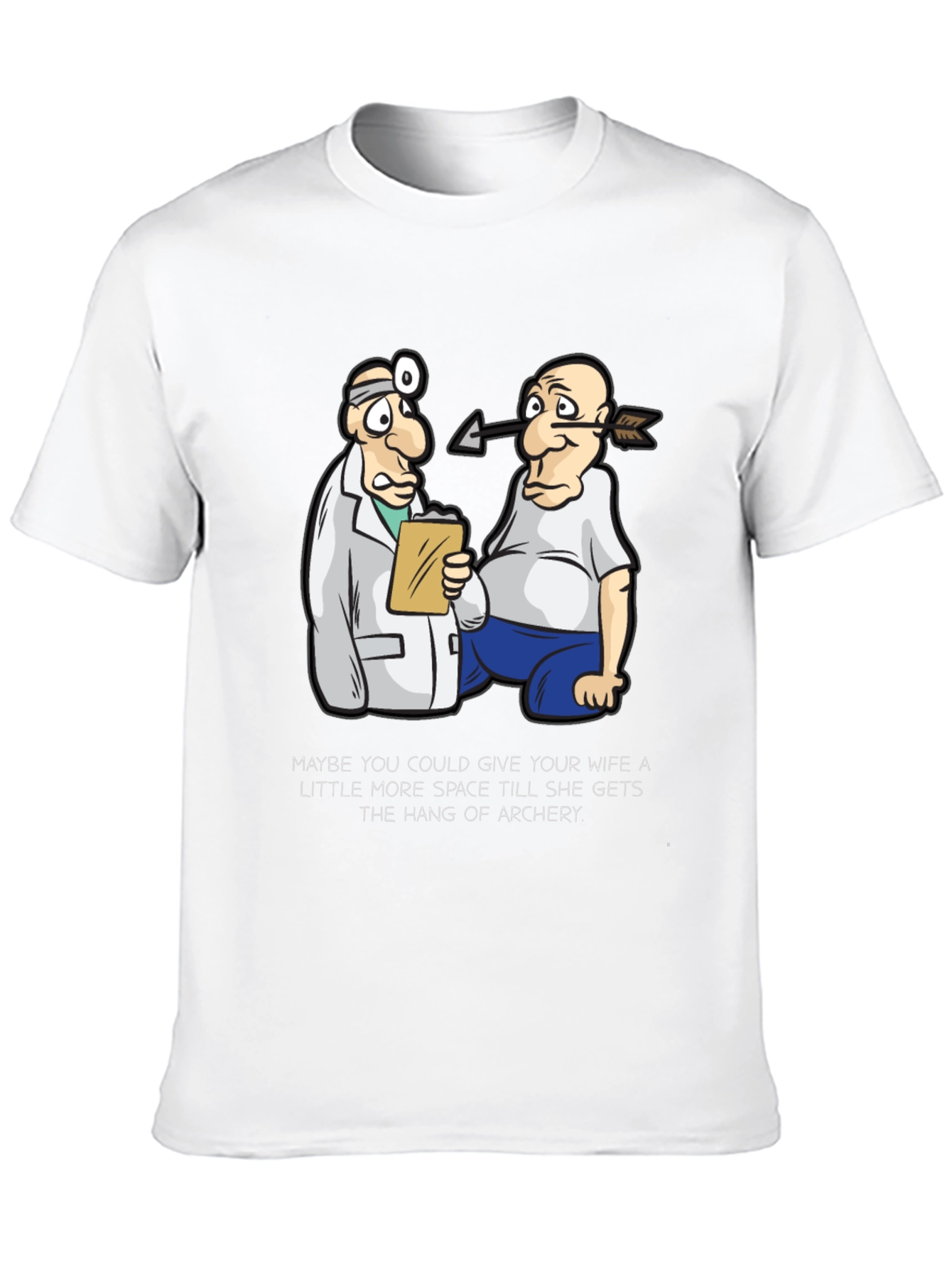Archery Humor T-Shirt - Arrow Injury Cartoon