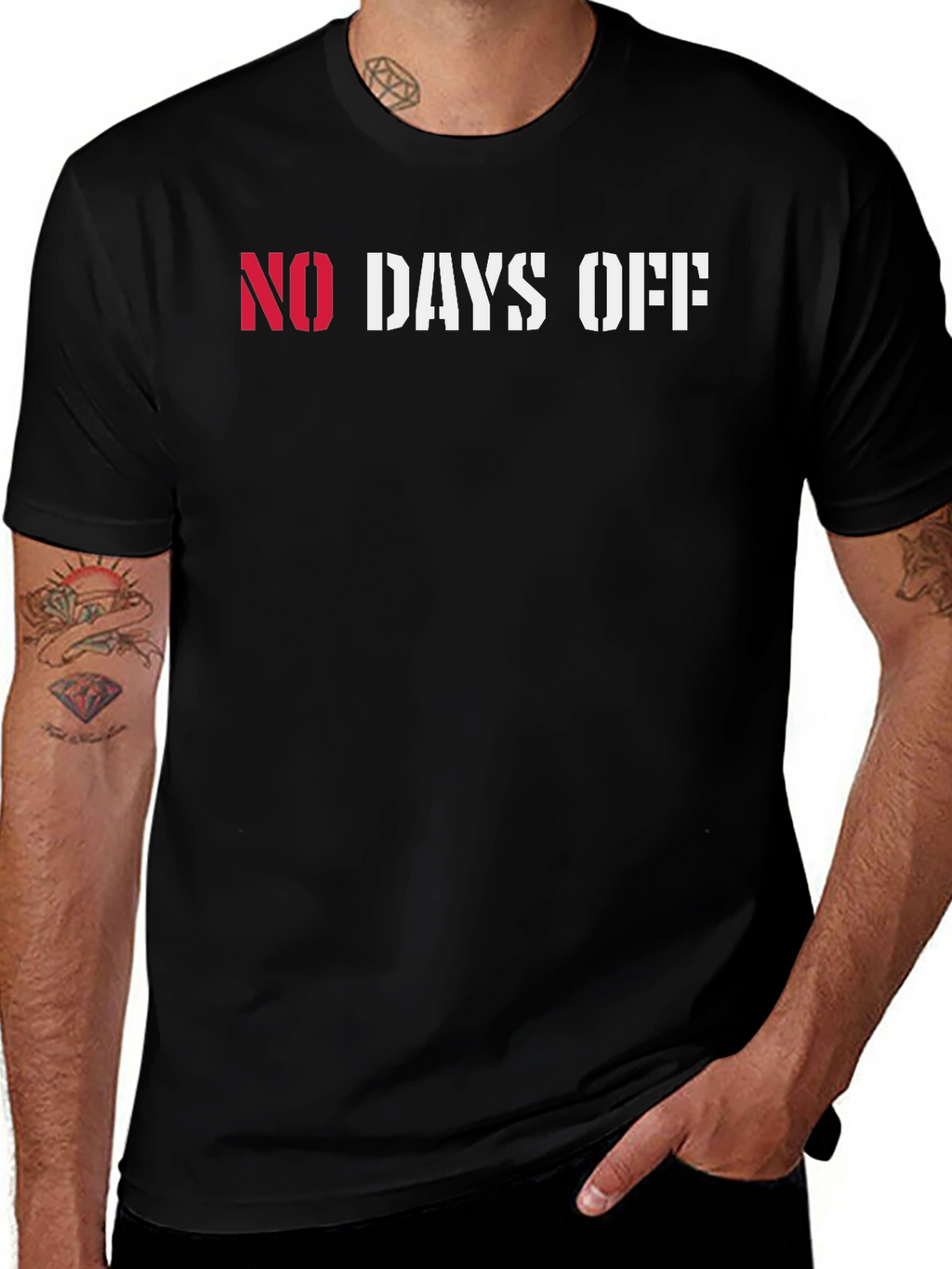 No Days Off Graphic Tee - Black