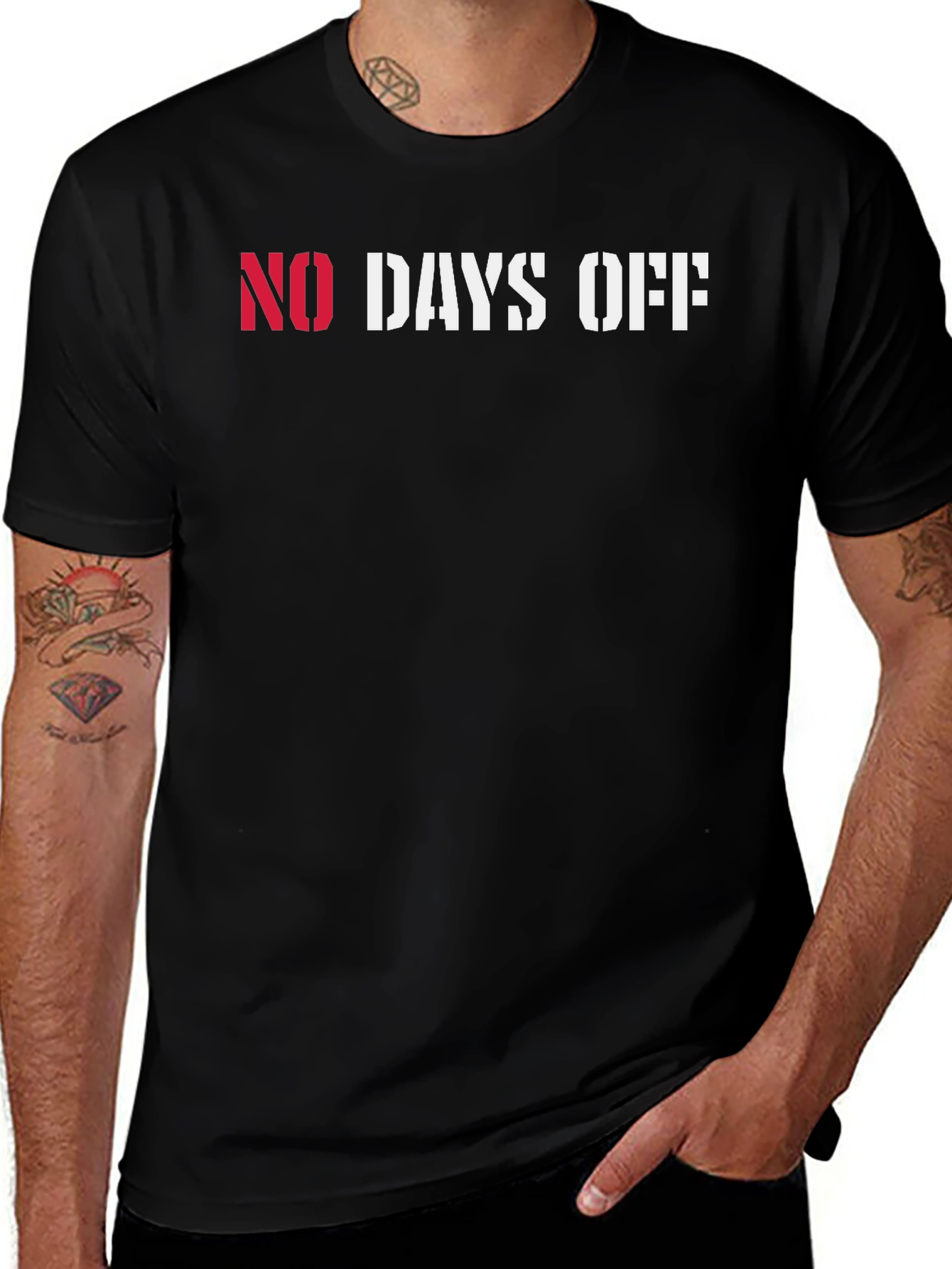 No Days Off Graphic Tee - Black