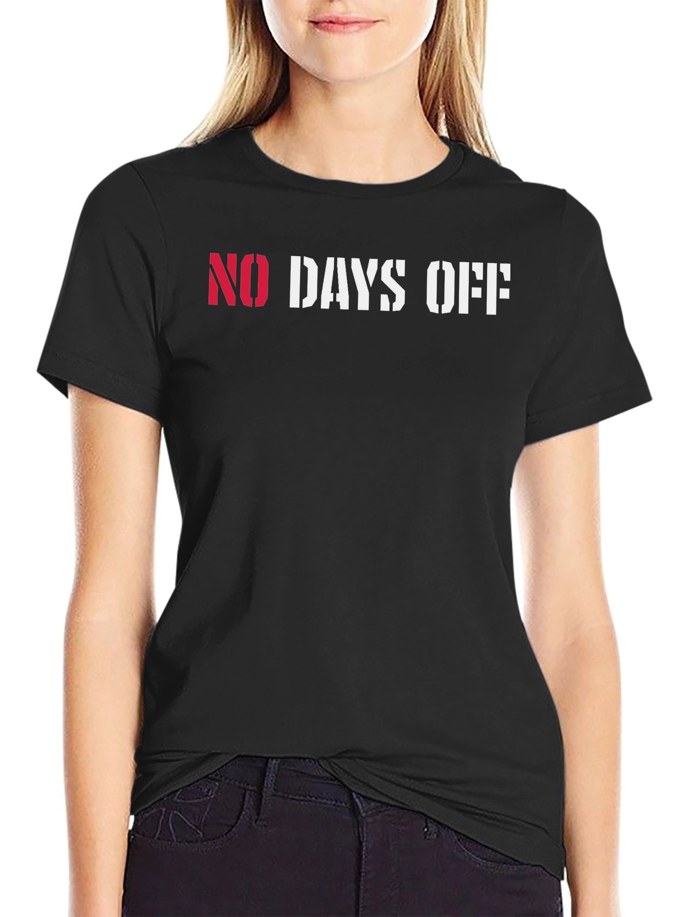 No Days Off Graphic Tee - Black