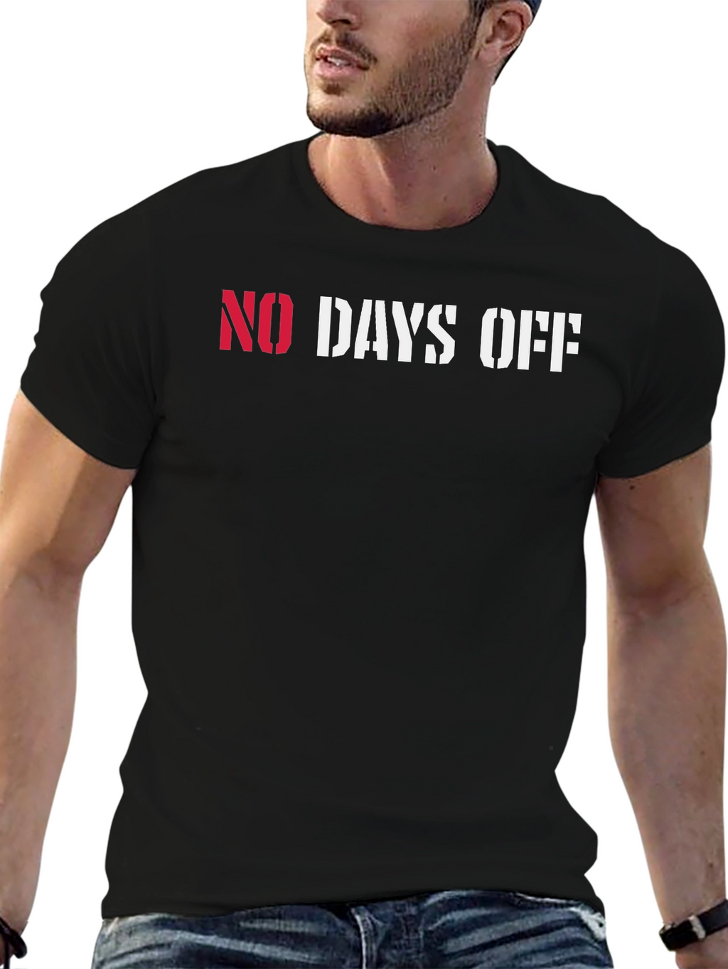 No Days Off Graphic Tee - Black