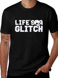 Lifes a Glitch Graphic Tee - Skull Design