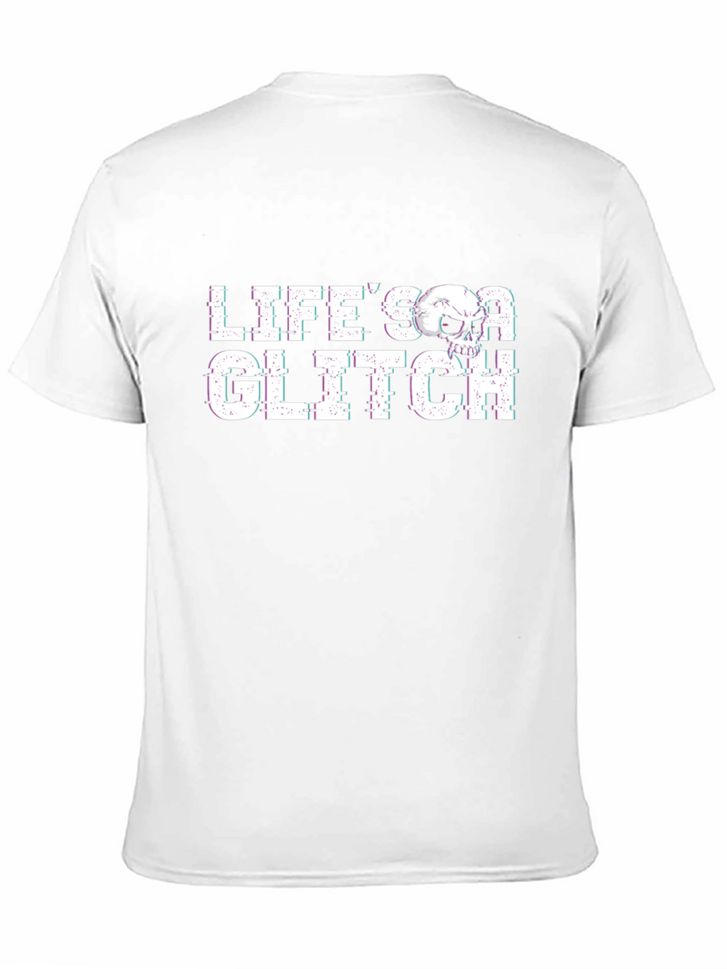Lifes a Glitch Graphic Tee - Skull Design