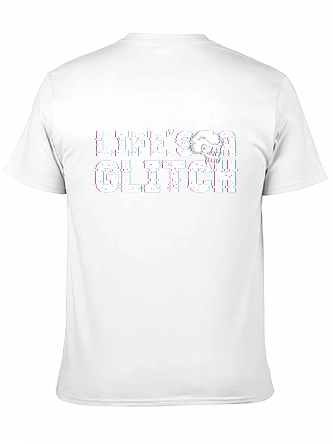 Lifes a Glitch Graphic Tee - Skull Design