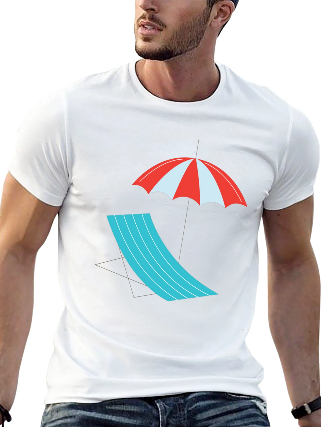 Relaxed Beach Scene Graphic Tee