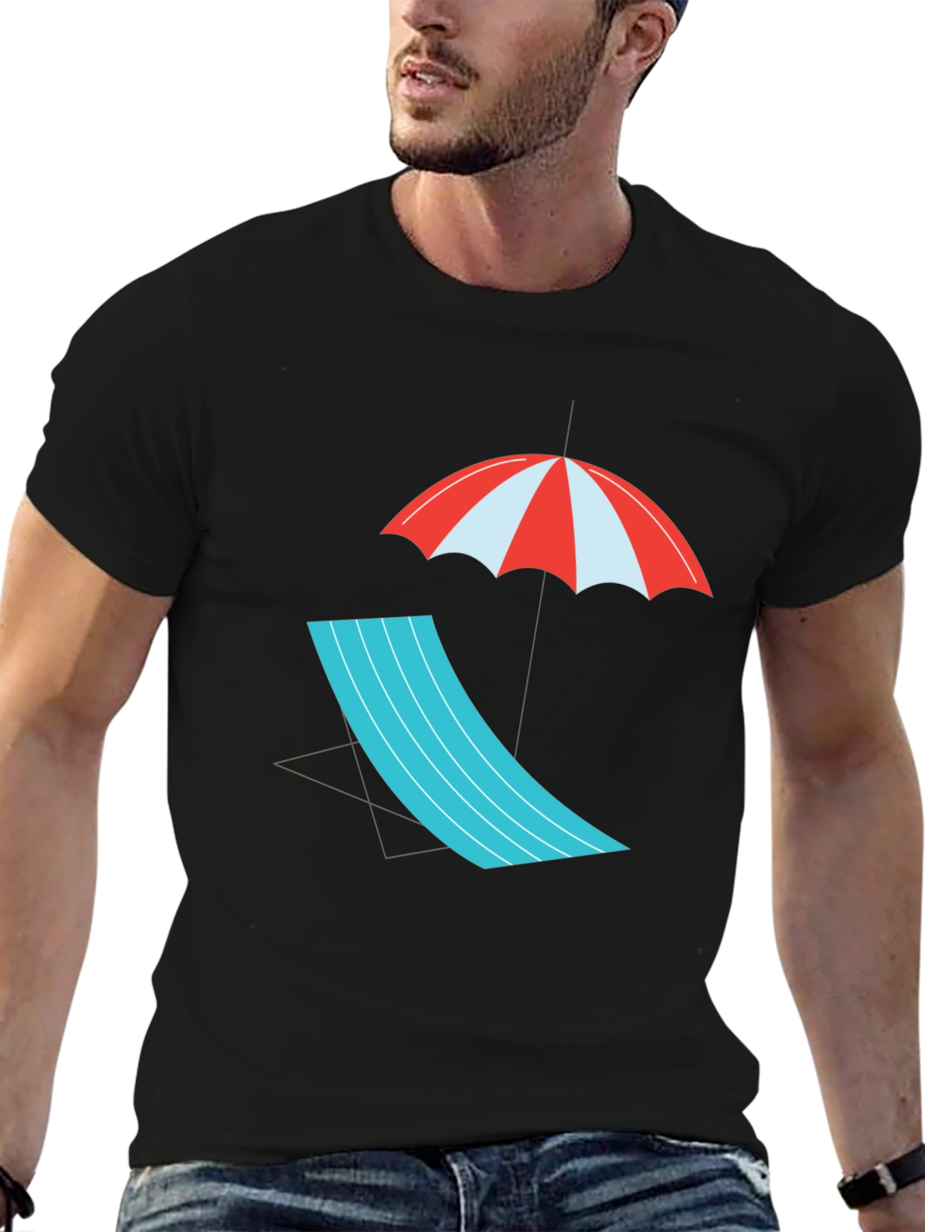 Relaxed Beach Scene Graphic Tee
