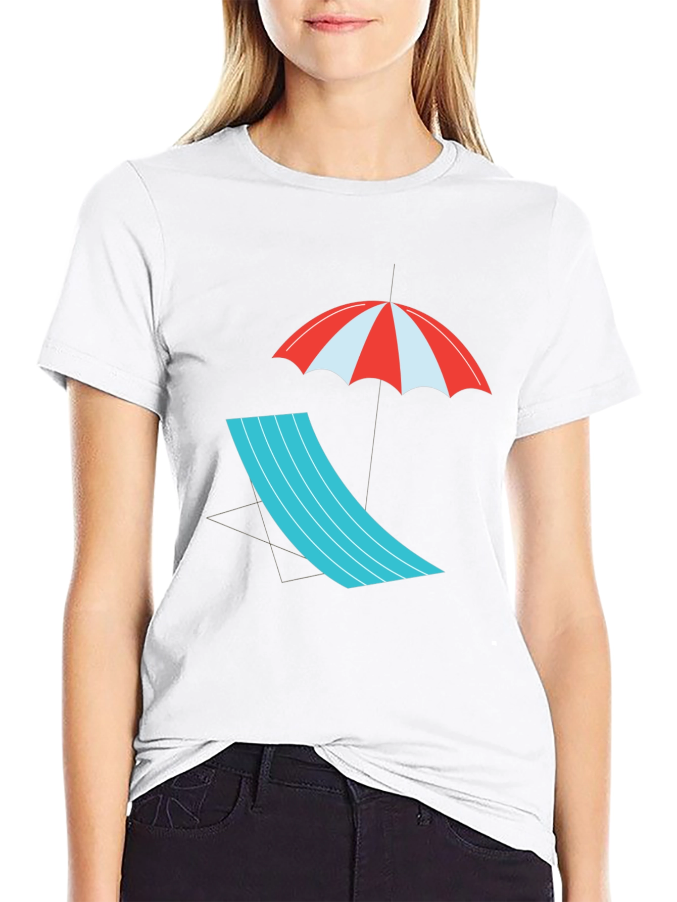 Relaxed Beach Scene Graphic Tee