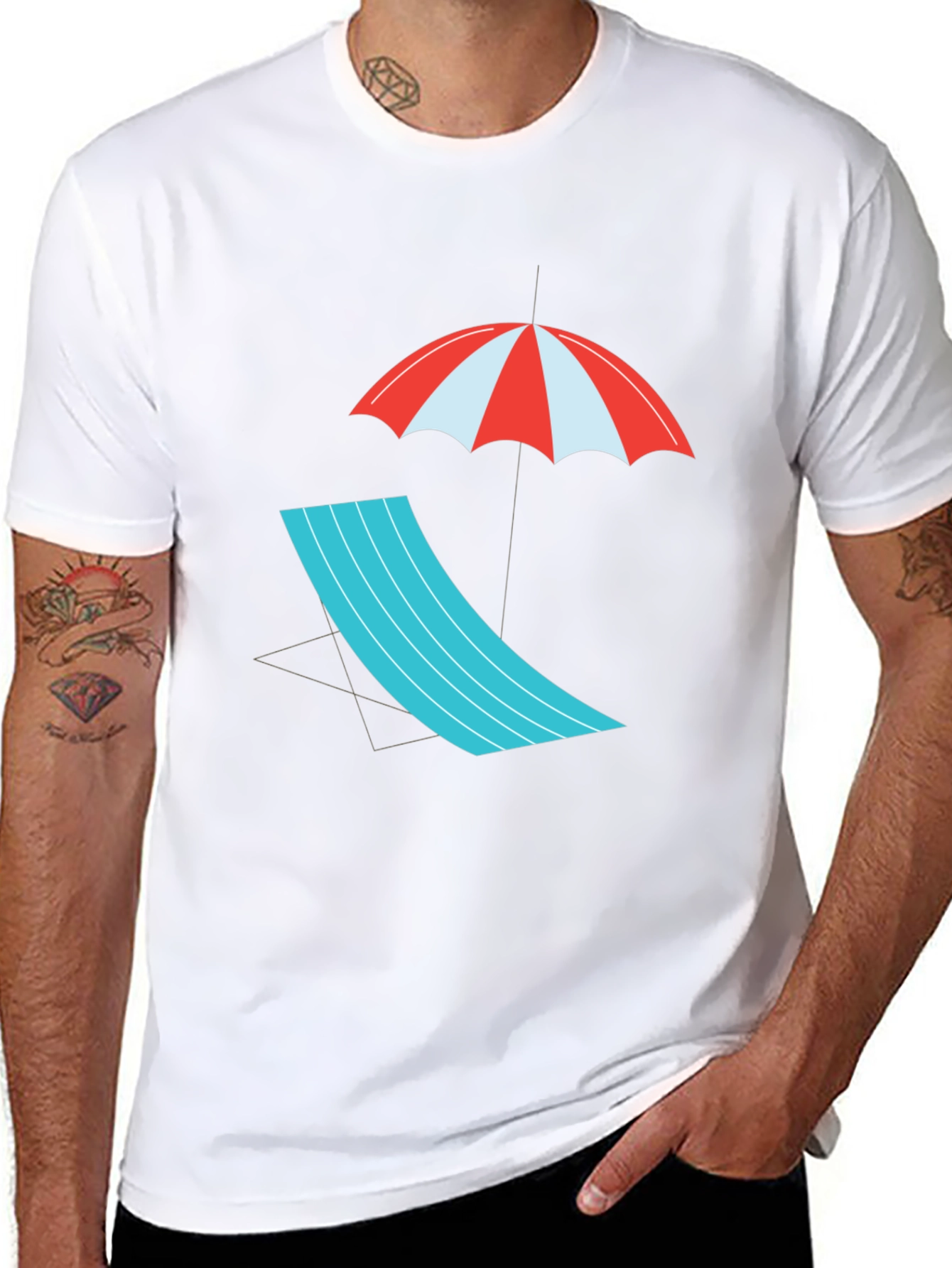 Relaxed Beach Scene Graphic Tee