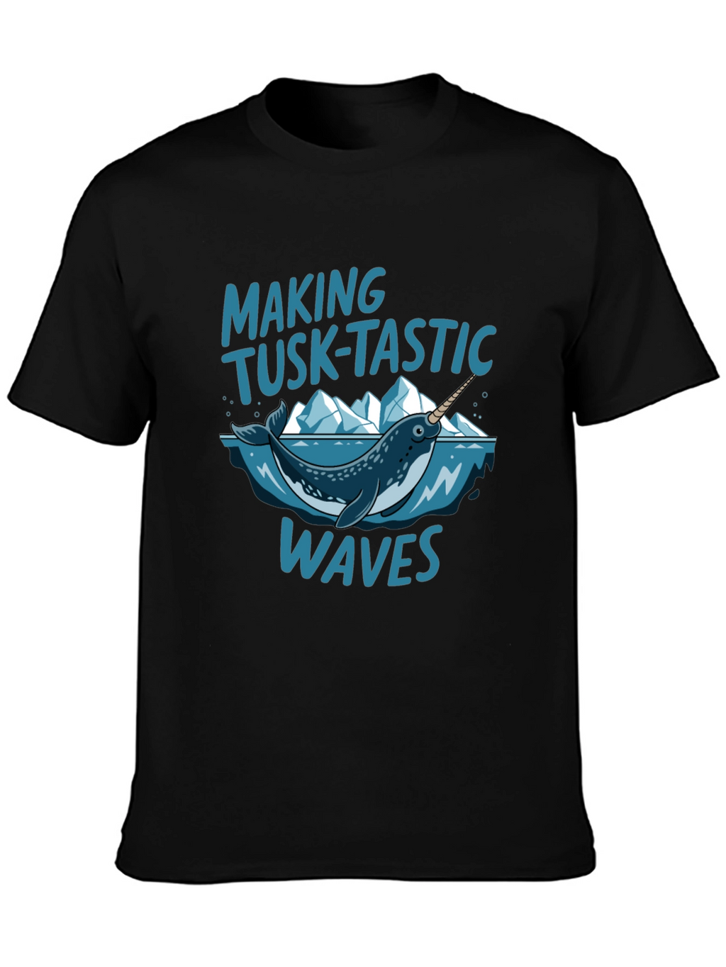 Tusk-Tastic Waves Black Graphic Tee