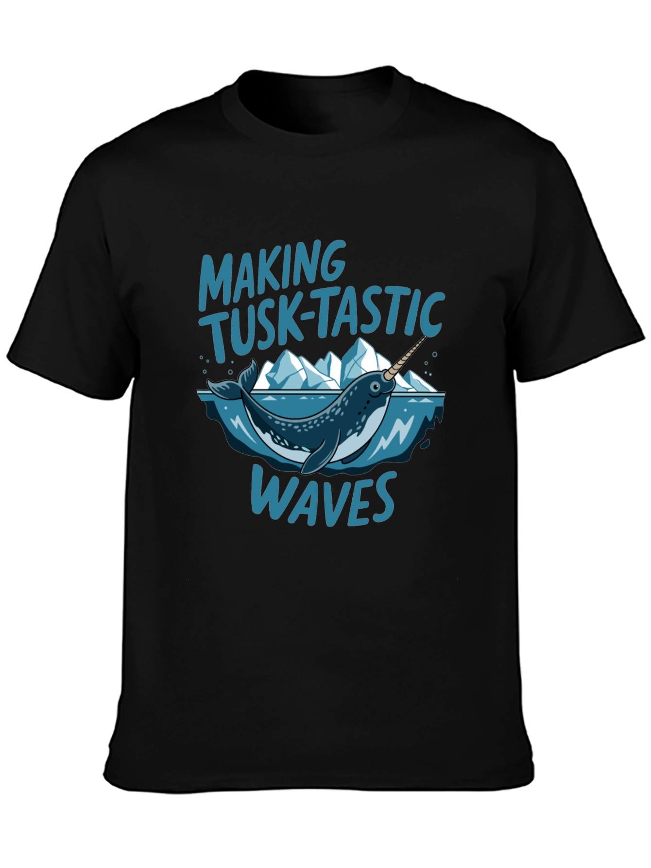 Tusk-Tastic Waves Black Graphic Tee