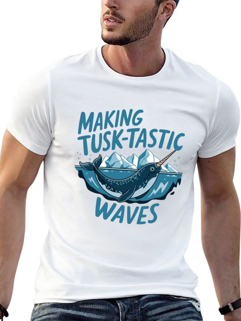 Tusk-Tastic Waves Black Graphic Tee