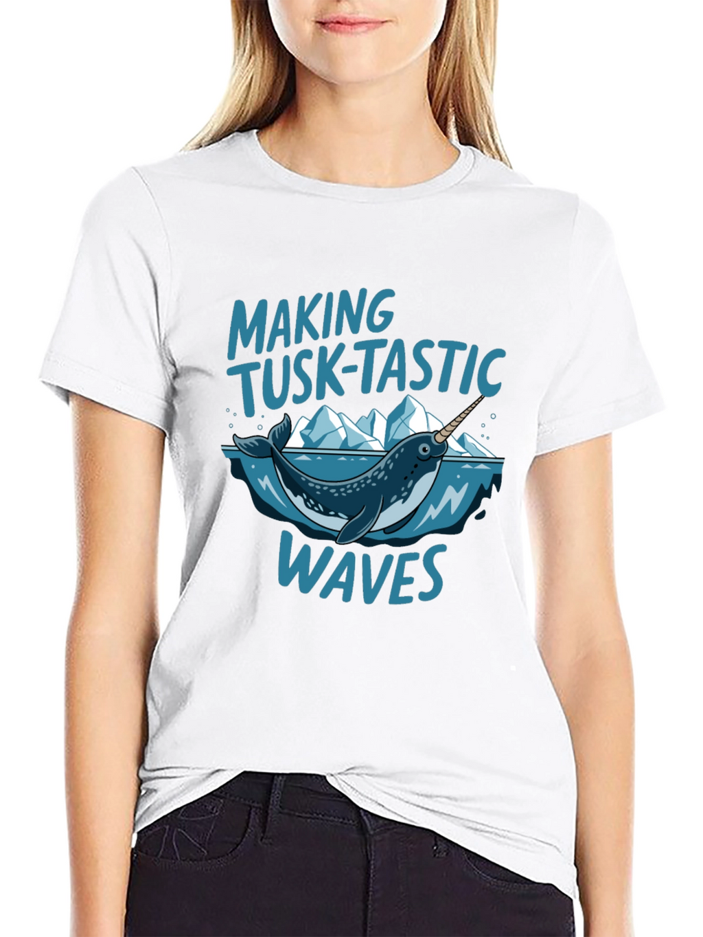 Tusk-Tastic Waves Black Graphic Tee