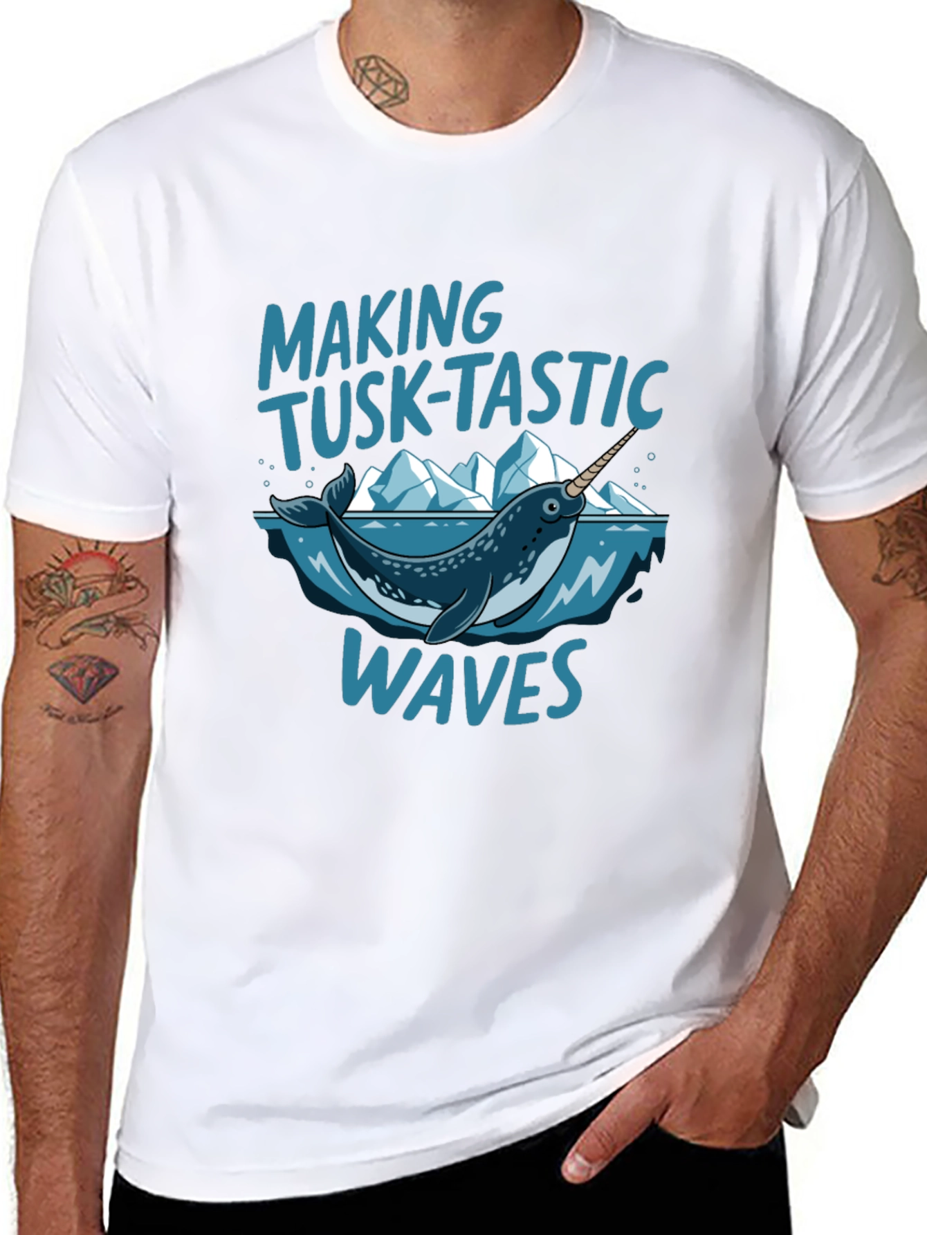 Tusk-Tastic Waves Black Graphic Tee