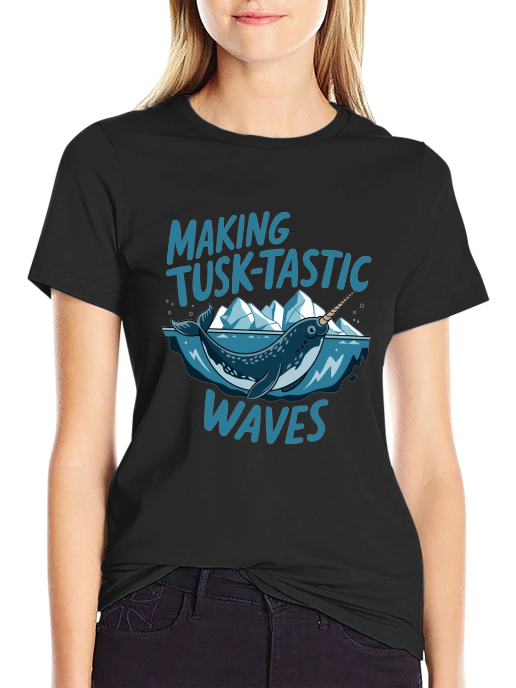 Tusk-Tastic Waves Black Graphic Tee