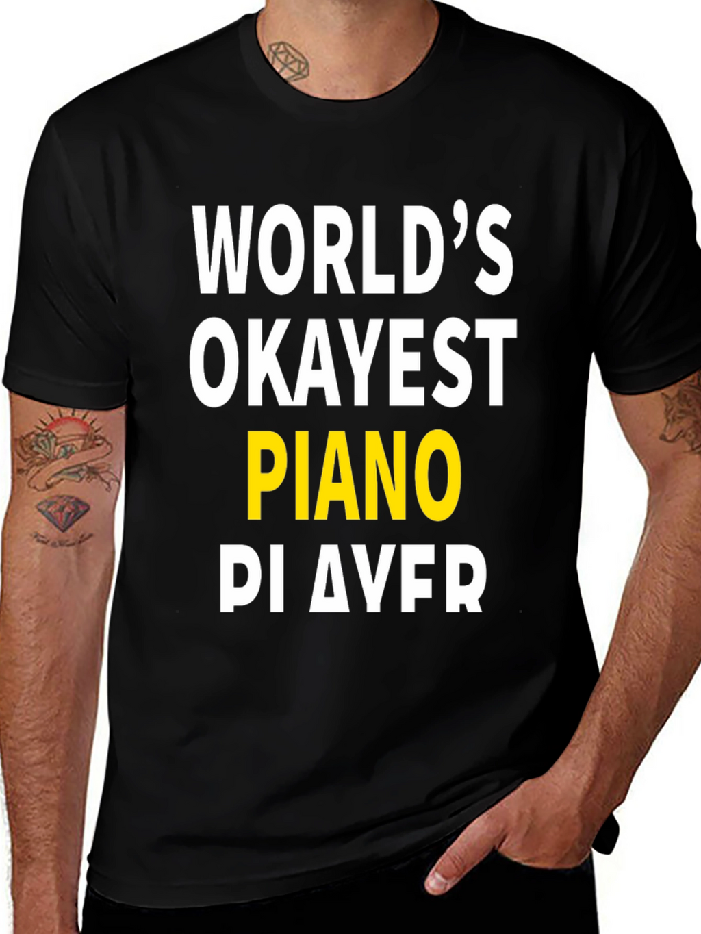 Worlds Okayest Piano Player Graphic T-Shirt