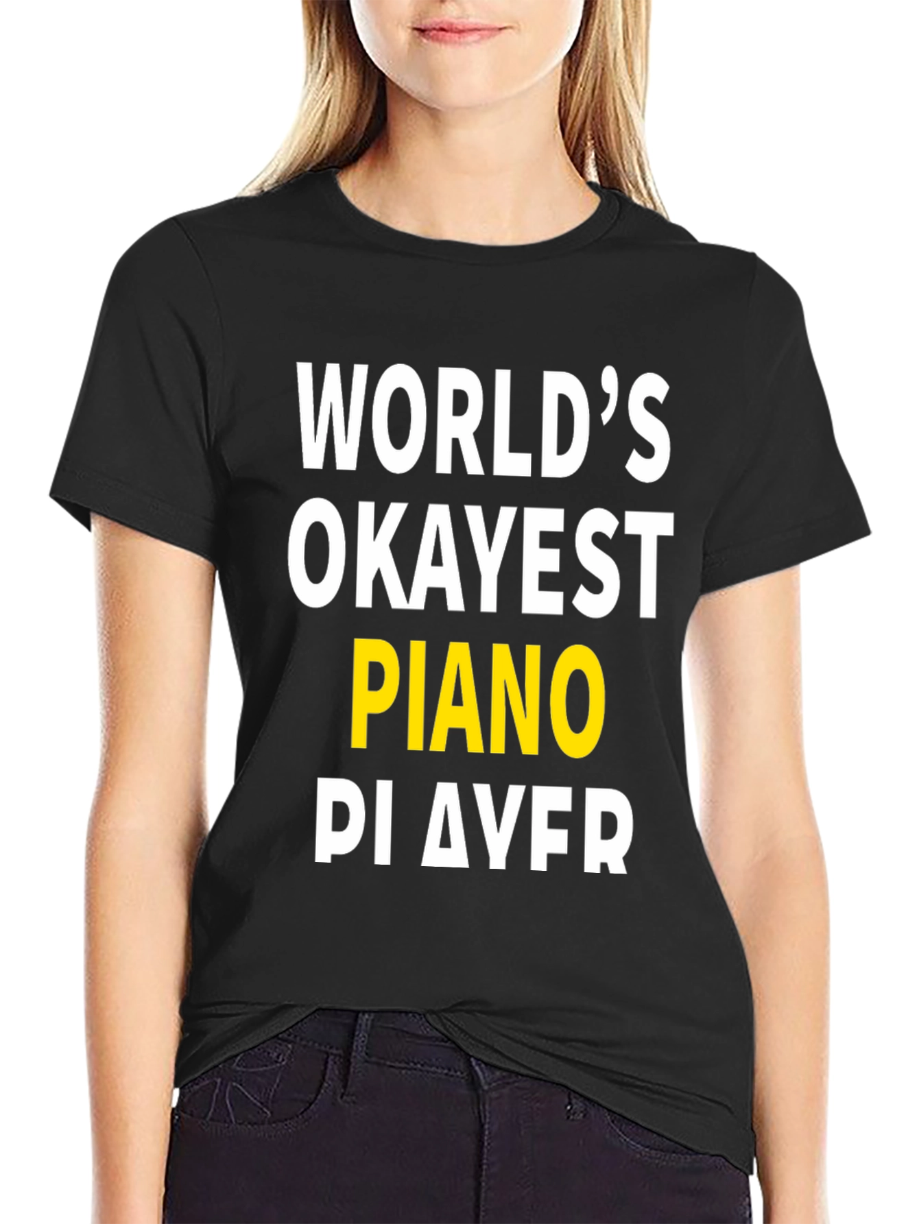 Worlds Okayest Piano Player Graphic T-Shirt