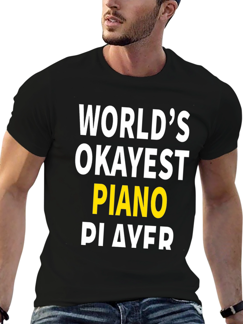 Worlds Okayest Piano Player Graphic T-Shirt