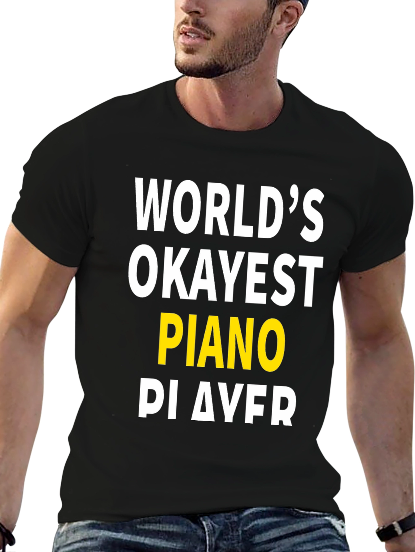 Worlds Okayest Piano Player Graphic T-Shirt