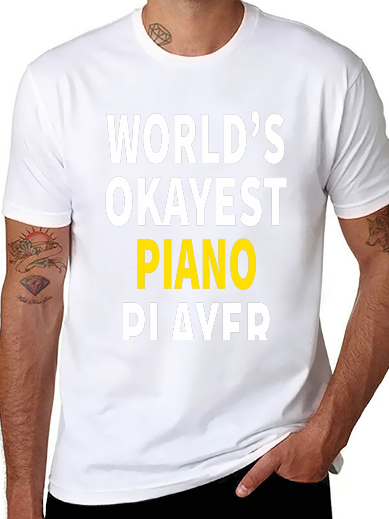 Worlds Okayest Piano Player Graphic T-Shirt