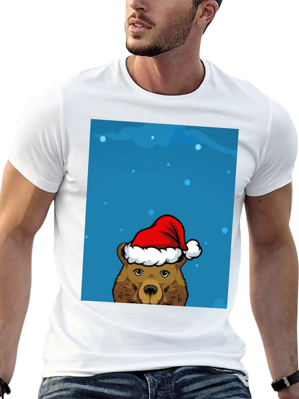 Festive Bear Graphic Tee - Holiday Cheer