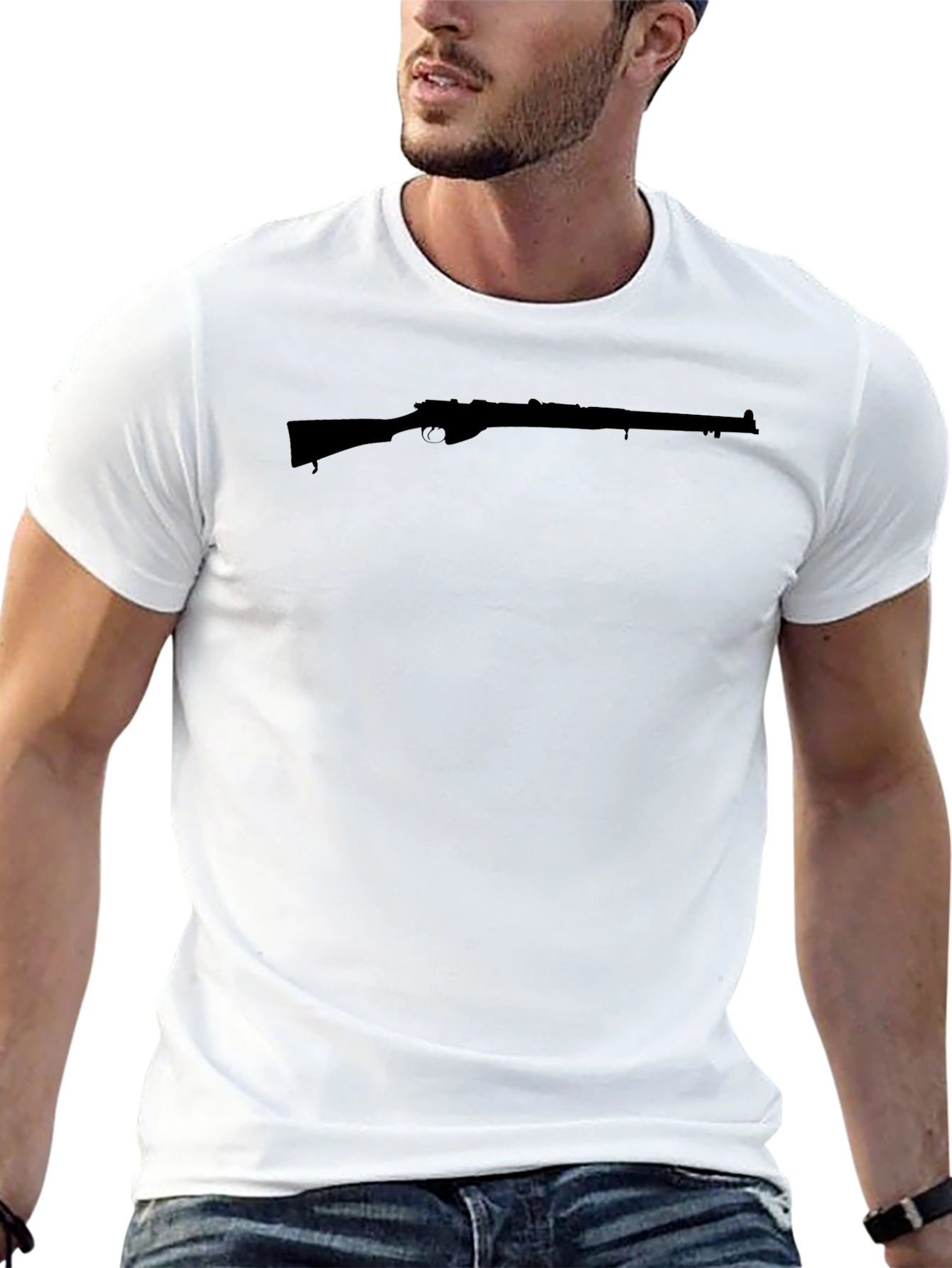 Rifle Graphic Black T-Shirt - Classic Cool
