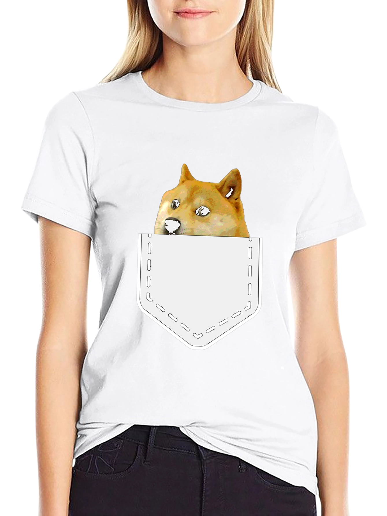 Doge Meme Pocket T-Shirt - Funny Doge Tee
