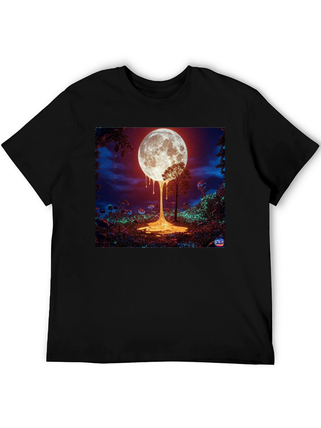 Melting Moon Graphic Tee - Unique Design